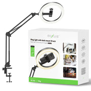 Rixus Ring Light 10 Inch met Bureauhouder en Telefoonhouder