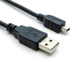 USB-A naar Mini USB B Kabel 0.3 Meter Zwart – USB 2.0 Datakabel