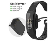 USB-A oplaadkabel voor de Fitbit Charge 6 / Charge 5 / Luxe 1m Zwart