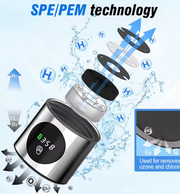 Daikin Draagbare Waterstofwatergeneratorfles SPE + PEM Ionizer met Dubbele Kamer & PPB-Tijdweergave – Elektrolytisch Alkalisch Waterapparaat van FixHub