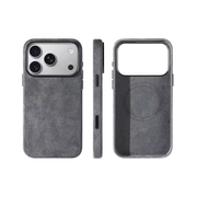 Alcantara Hoesje voor iPhone 17 Pro Max MagSafe Dark Grey