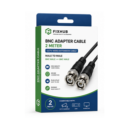 BNC Adapter Kabel 2 Meter – CCTV Video Verlengkabel – Male naar Male Zwart