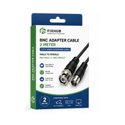 BNC Adapter Kabel 2 Meter – CCTV Video Verlengkabel – Male naar Female Zwart
