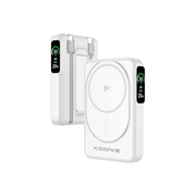 Xssive Qi2 Magnetic Wireless Powerbank 10000mAh Wit met iPhone en Usb-C kabel