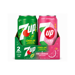 7UP 2-Pack – Lemon Lime & Pink Lemonade Zero Sugar | Made in USA