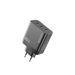 EISEN 3-in-1 USB-C Snellader 65W – GaN Oplader met 2x USB-C & USB-A