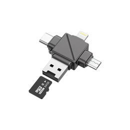 Swissten 4-in-1 SD-Card Reader OTG Adapter Hub – Lightning, USB-C & Micro USB