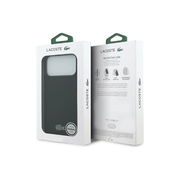 Lacoste iPhone 17 Pro Max Backcover Hoesje – MagSafe Compatible – Iconic Petit Piqué Logo – Luxe Bescherming – Zwart
