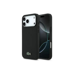 Lacoste iPhone 17 Pro Max Backcover Hoesje – MagSafe Compatible – Iconic Petit Piqué Logo – Luxe Bescherming – Zwart