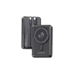 Xssive 3-in-1 Magnetic Powerbank 10000mAh – 15W Draadloos + Kabel Zwart