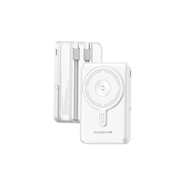 Xssive 3-in-1 Magnetic Powerbank 10000mAh – 15W Draadloos + Kabel Wit