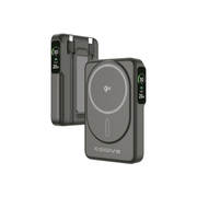 Xssive Qi2 Magnetic Wireless Powerbank 10000mAh Zwart met iPhone en Usb-C kabel