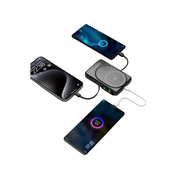 Xssive Qi2 Magnetic Wireless Powerbank 10000mAh Zwart met iPhone en Usb-C kabel