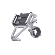 Rixus Fiets Telefoonhouder met Aluminium Stalen Kern – Super Sterke Smartphone Houder – Zilver