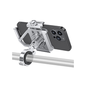 Rixus Fiets Telefoonhouder met Aluminium Stalen Kern – Super Sterke Smartphone Houder – Zilver