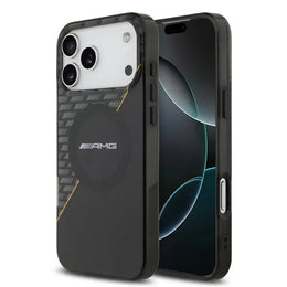 AMG iPhone 17 Pro Max Backcover Hoesje – MagSafe Compatible – Double Layer Shockproof Case – Yellow Line Edition