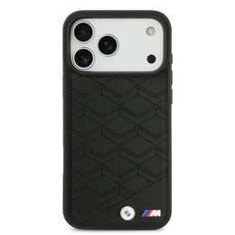 BMW iPhone 17 Pro Max Backcover Hoesje – MagSafe Seat Shaped Premium Leather Case met Metalen BMW Logo’s – Extra Grip & Luxe Bescherming Zwart