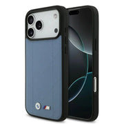 BMW iPhone 17 Pro Max Backcover Hoesje – Premium Quilted Leather Case met MagSafe & Metal Logo – Luxe Bescherming Rood