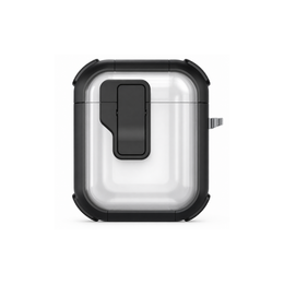 AirPods 1/2 Protective Case Zwart met Transparante Case & Anti-Shock Randen