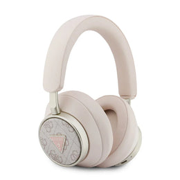 Guess Bluetooth Headphones - ENC - PU Leather With Case - 4G Triangle Logo Roze