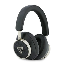 Guess Bluetooth Headphones - ENC - PU Leather With Case - 4G Triangle Logo Zwart