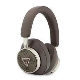 Guess Bluetooth Headphones - ENC - PU Leather With Case - 4G Triangle Logo Bruin