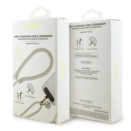 Guess Crossbody Telefoonkoord met USB-C Laadkabel – Luxe Smartphone Strap –Goud (Copy)