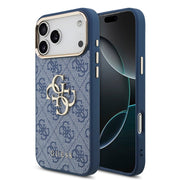 Guess iPhone 17 Pro Max Backcover Hoesje Zwart – Luxe 4G Big Metal Logo Design met Gouden Rand – Shockproof Bescherming & Premium Afwerking