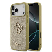 Guess iPhone 17 Pro Max Backcover Hoesje Zwart – Luxe Big 4G Design – Fixed Glitter Swarovski – Premium Fashion Case