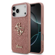 Guess iPhone 17 Pro Max Backcover Hoesje Zwart – Luxe Big 4G Design – Fixed Glitter Swarovski – Premium Fashion Case