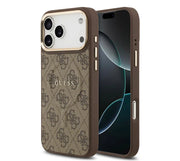 Guess iPhone 17 Pro Max Backcover Hoesje Zwart – MagSafe Compatibel PU Leather Case met 4G Classic Logo – Luxe Bescherming & Perfecte Pasvorm