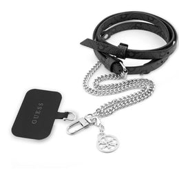 Guess Universele Crossbody Strap – Luxe Tasriem met Monogram – Zwart/Zilver