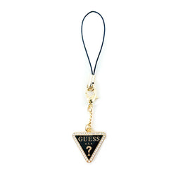 Guess Universal Phone Strap Diamond Charm – Luxe Crossbody Telefoonkoord – Zwart/Goud