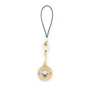 Universal Phone Strap Diamond Heart Charm – Luxe Crossbody Telefoonkoord – Goud