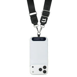 Karl Lagerfeld Universele Crossbody Strap Choupette Patch – Luxe Designer Tasriem – Zwart