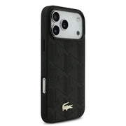 Lacoste iPhone 17 Pro Max Backcover Hoesje – MagSafe Compatible – Nomogramme Logo – Luxe Bescherming met Ingebouwde Camera Stand Zwart