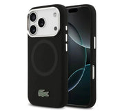 Lacoste iPhone 17 Pro Max Backcover Hoesje – Premium MagSafe Case met Metal Logo, Schokbestendige Bescherming & Stijlvolle Afwerking Zwart