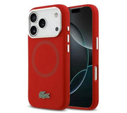 Lacoste iPhone 17 Pro Max Backcover Hoesje – Premium MagSafe Case met Metal Logo, Schokbestendige Bescherming & Stijlvolle Afwerking Blauw