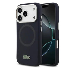 Lacoste iPhone 17 Pro Max Backcover Hoesje – Premium MagSafe Case met Metal Logo, Schokbestendige Bescherming & Stijlvolle Afwerking Blauw