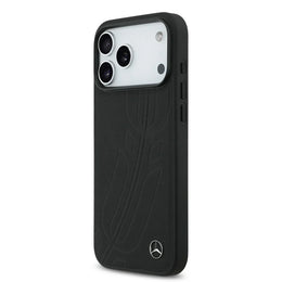 Mercedes-Benz iPhone 17 Pro Max Backcover Hoesje – Luxe Genuine Leather – MagSafe Ondersteuning – Large Laurel Leave Logo – Premium Bescherming