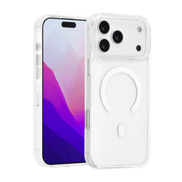 Defender iPhone 17 Pro Max Backcover Hoesje – MagSafe Compatibel Antishock Case met Strap Clip – Schokbestendig Transparant TPU