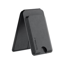 MagMate Pro Wallet Black (met Kickstand) – Magnetische Leren MagSafe Kaarthouder – iPhone & Samsung Ultra